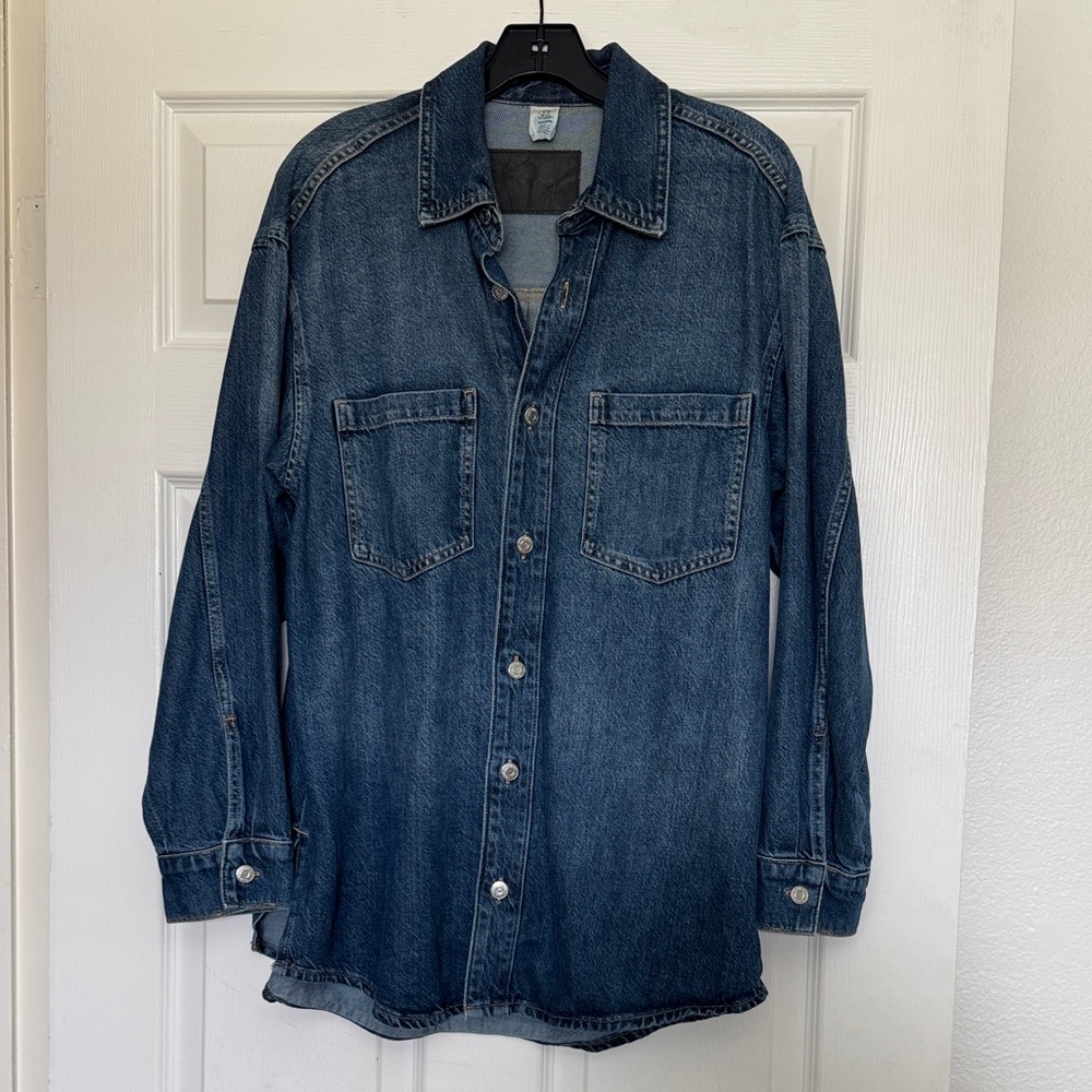 Classic Blue Denim Button Down Shirt